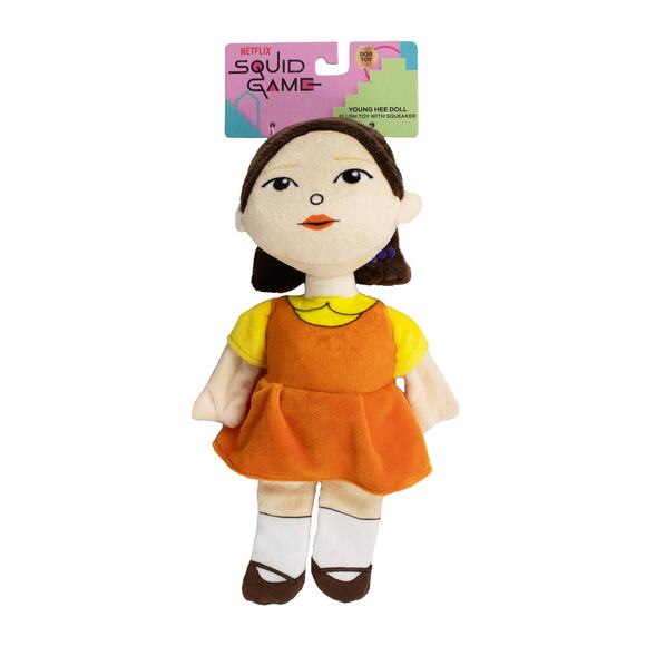 Squid Game‎ Young Hee Plush Dog Toy Squeaky Thrash Plush Toss Shake Dog Toy - Picture 1 of 2